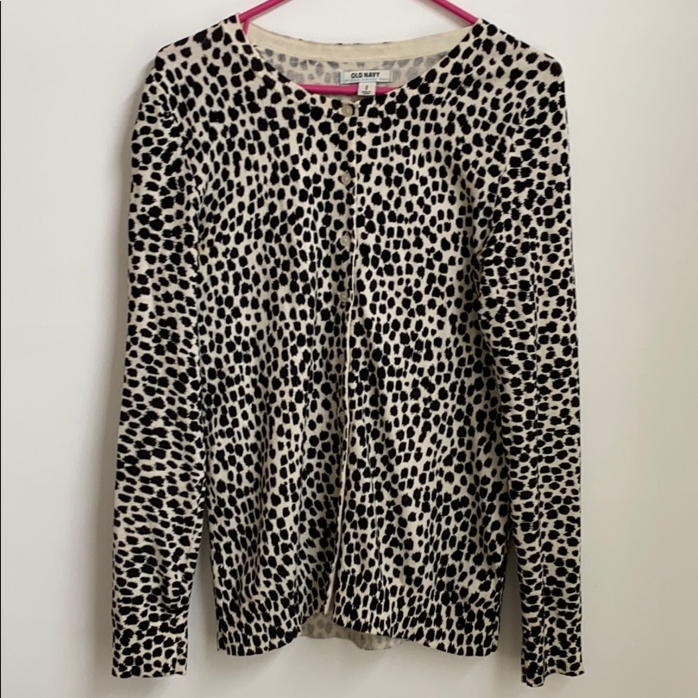 Leopard Print Button Up Sweater